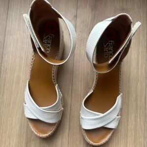 Franco Sarto White Wedge Espadrilles